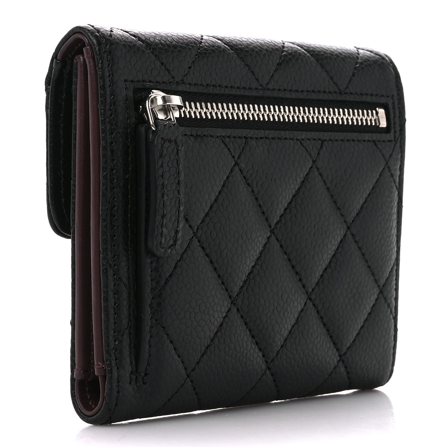 Chanel Caviar Quilted Compact Flap Wallet Black 3 of 13