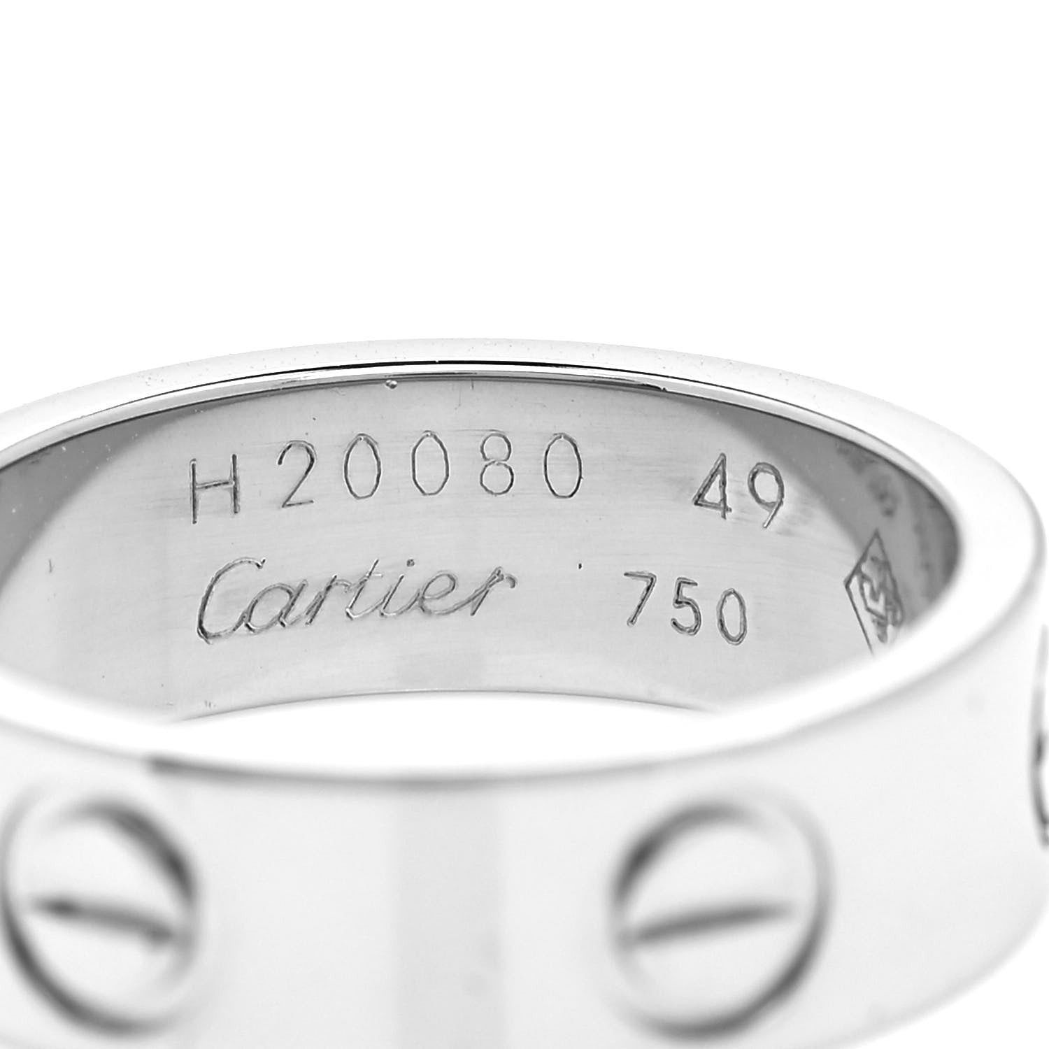 Cartier 18K White Gold 5.5mm LOVE Ring 49 4.75 4 of 4