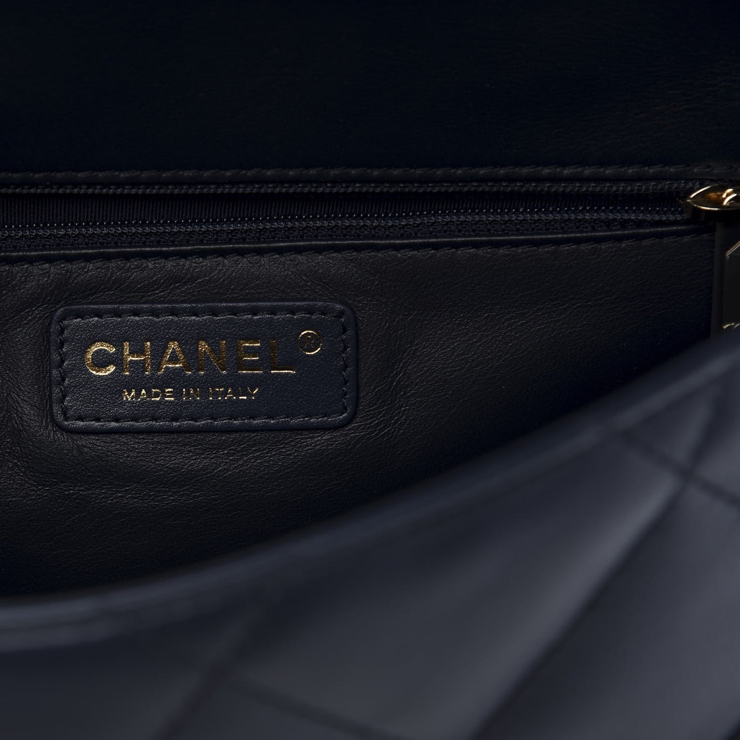 Lambskin Quilted Easy Carry Flap Navy