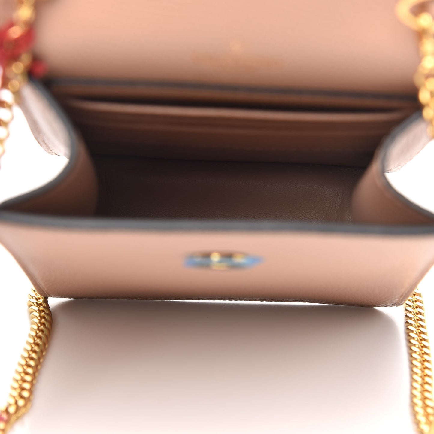 Grained Calfskin Vlogo Crossbody Pouch Rose Cannelle