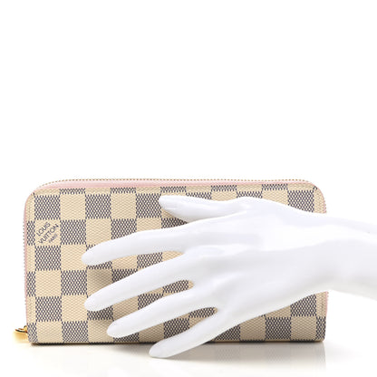Louis Vuitton Damier Azur Zippy Wallet Rose Ballerine 2 of 7