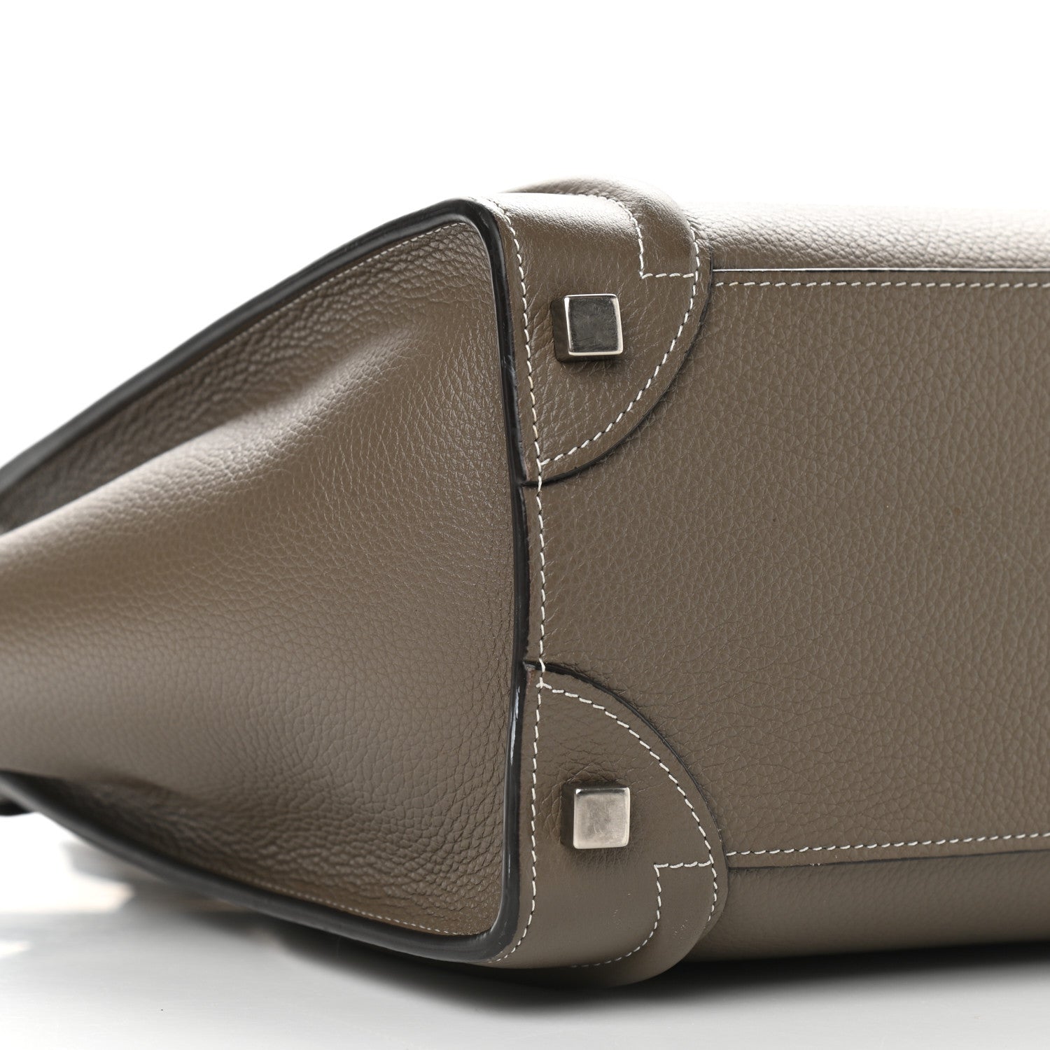 Celine Drummed Calfskin Micro Luggage Souris 8 of 12