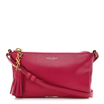 Saint Laurent Calfskin Monogram Phone Pouch Crossbody Bag Bubblegum 1 of 9