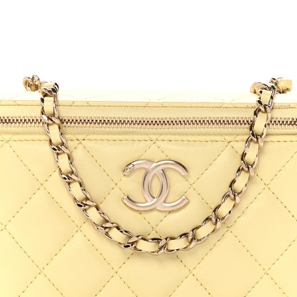 Chanel Lambskin Quilted Small Vanity Case With Chain Light Yellow 8 of 12
