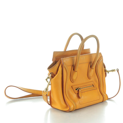 Celine Smooth Calfskin Nano Luggage Dark Yellow 14 of 15