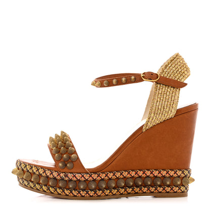 Christian Louboutin Calfskin Cordorella 110 Wedge Sandals 39 Version Cuoio 1 of 12