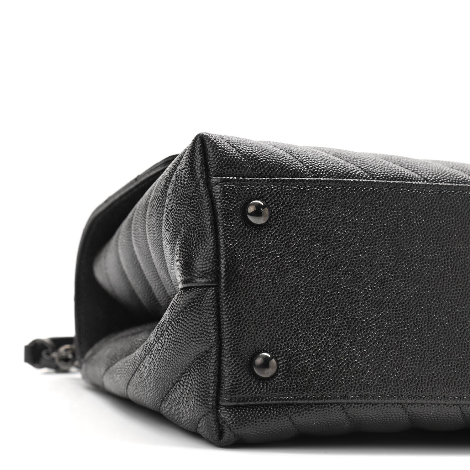 Chanel Caviar Chevron Quilted Small Coco Handle Flap So Black 8 of 9