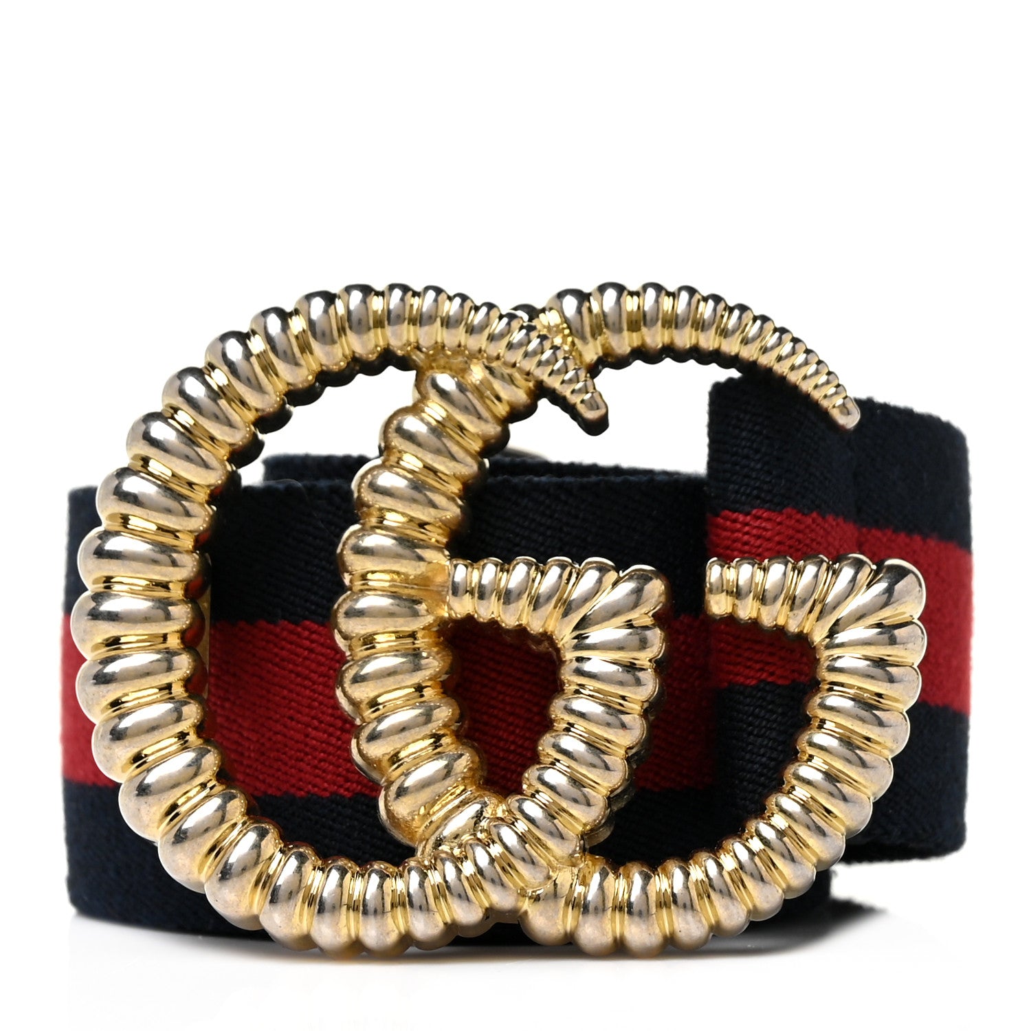 Gucci Canvas Torchon Double G Web Belt 85 34 Navy Red 1 of 3