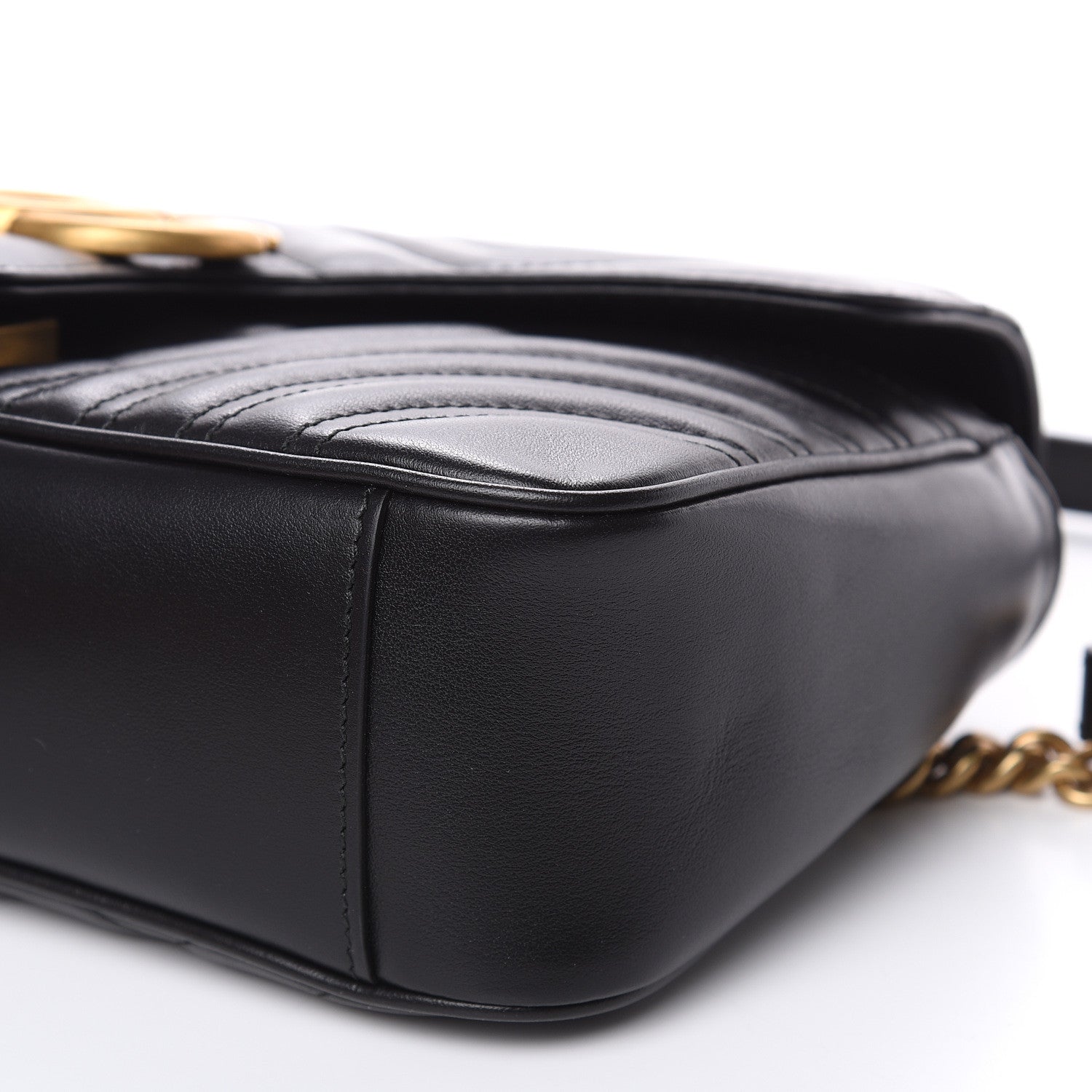 Gucci Calfskin Matelasse Small GG Marmont Shoulder Bag Black 9 of 9