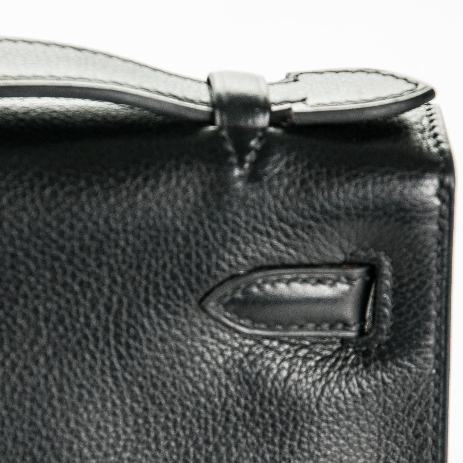 Hermes Evergrain Kelly Pochette Clutch Black 13 of 18