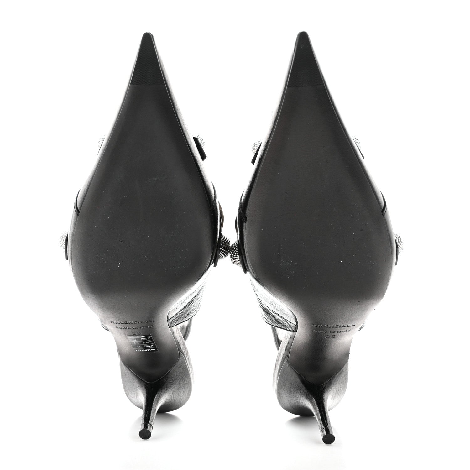 Balenciaga Agneau Arena Cagole 70mm Slingback Pumps 36 Black 5 of 10