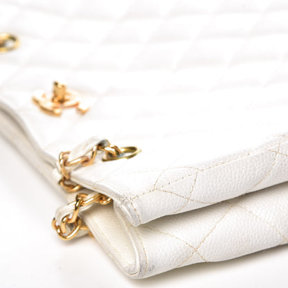 Chanel Caviar Quilted Shoulder Bag White 14 of 20