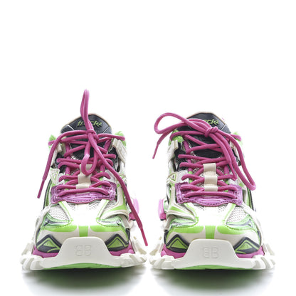 Balenciaga Rubber Mesh Bi-Color Mens Track.2 Open Sneakers 39 White Green Pink 2 of 10