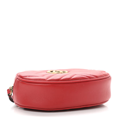 Gucci Calfskin Matelasse GG Marmont Belt Bag 85 34 Hibiscus Red 4 of 11
