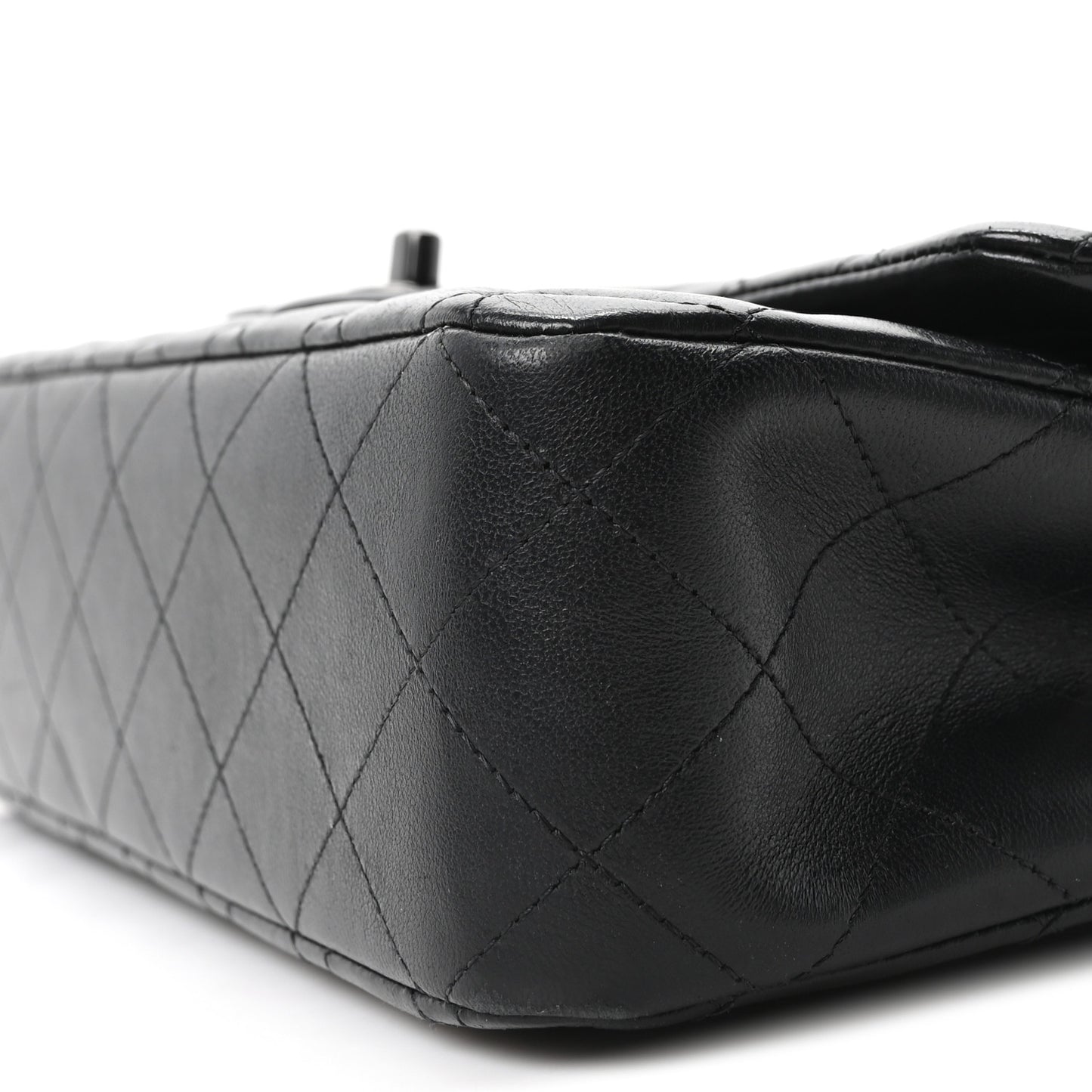 Lambskin Quilted Medium Double Flap So Black