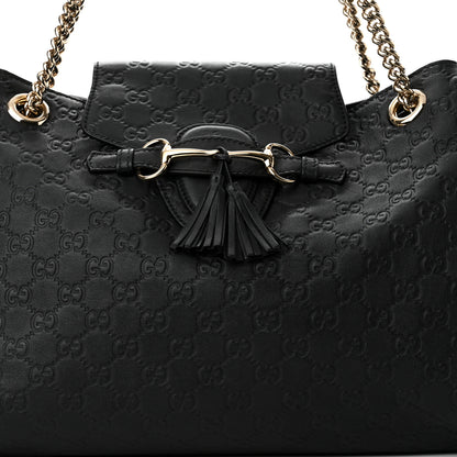 Gucci Guccissima Medium Emily Shoulder Bag Black 8 of 10