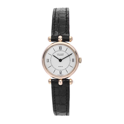 Van Cleef & Arpels 18K Yellow Gold Alligator 21mm La Collection Quartz Watch 1 of 8