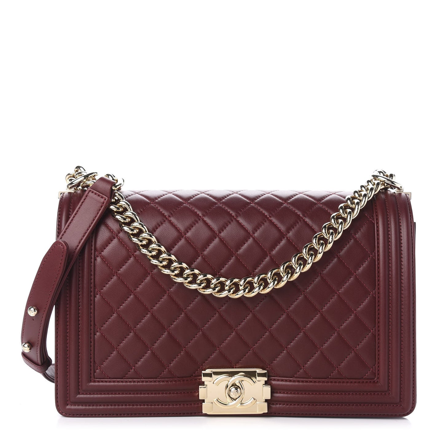 Lambskin Quilted New Medium Boy Flap Red
