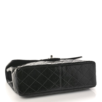 Chanel Distressed Patent Quilted Jumbo Single Flap Black 4 of 13