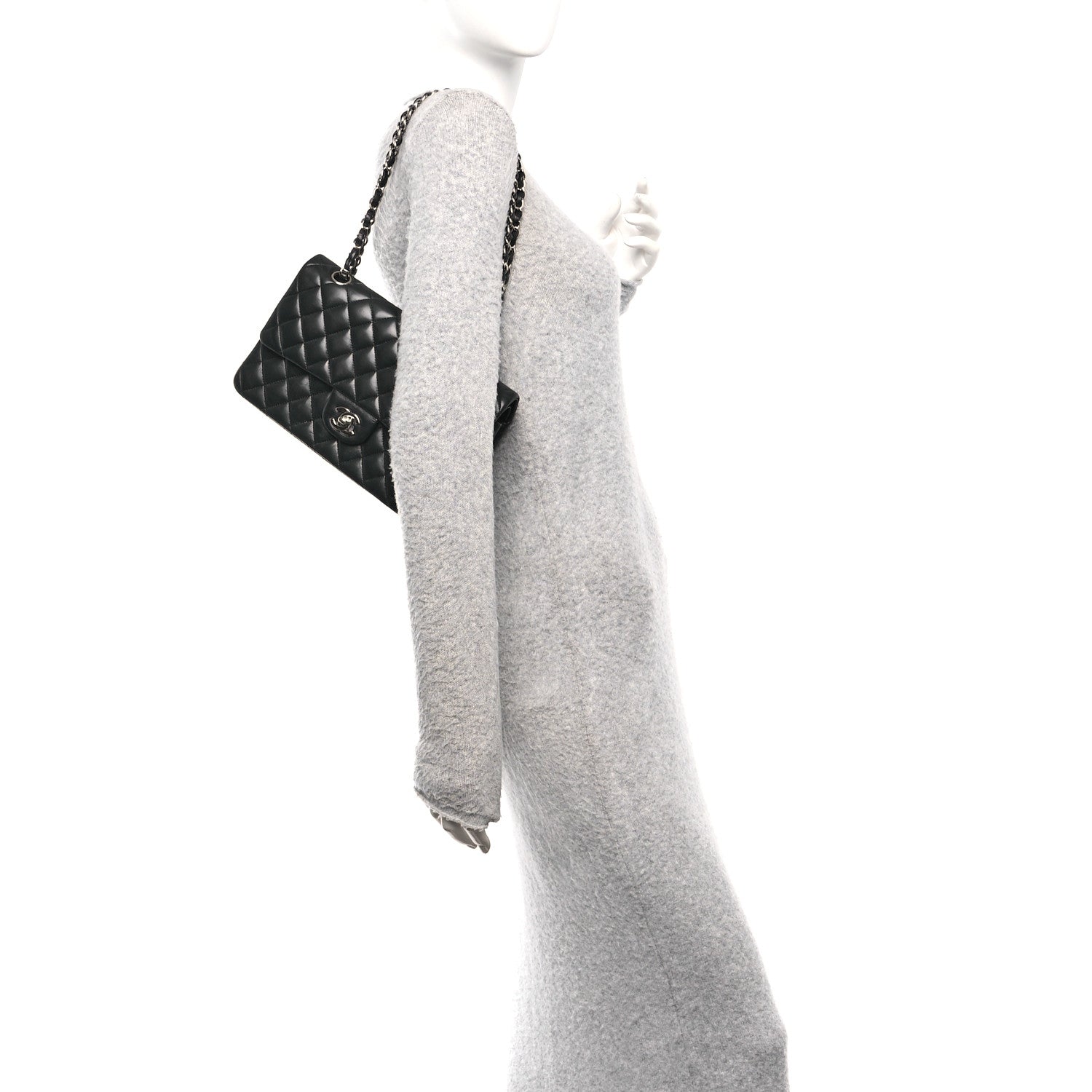 Chanel Lambskin Quilted Medium Double Flap Black 2 of 10