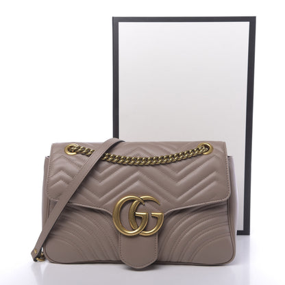 Gucci Calfskin Matelasse Medium GG Marmont Shoulder Bag Porcelain Rose 12 of 12