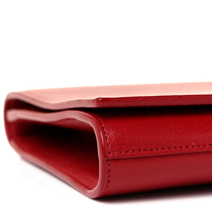 Saint Laurent Calfskin Monogram Large Belle De Jour Clutch Red 7 of 9