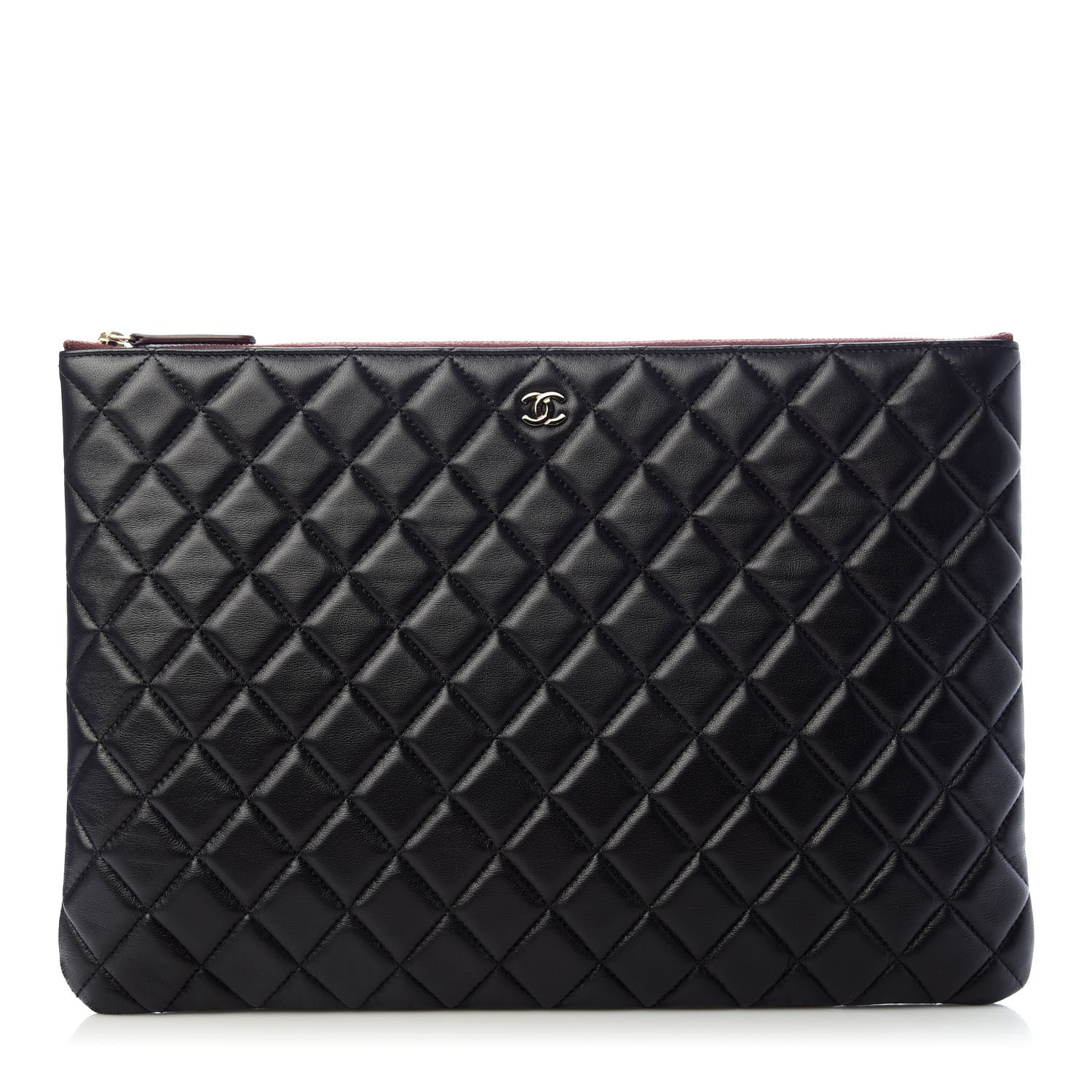 Chanel Lambskin Quilted Large Cosmetic Case Black 1 of 7