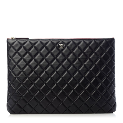 Chanel Lambskin Quilted Large Cosmetic Case Black 1 of 7