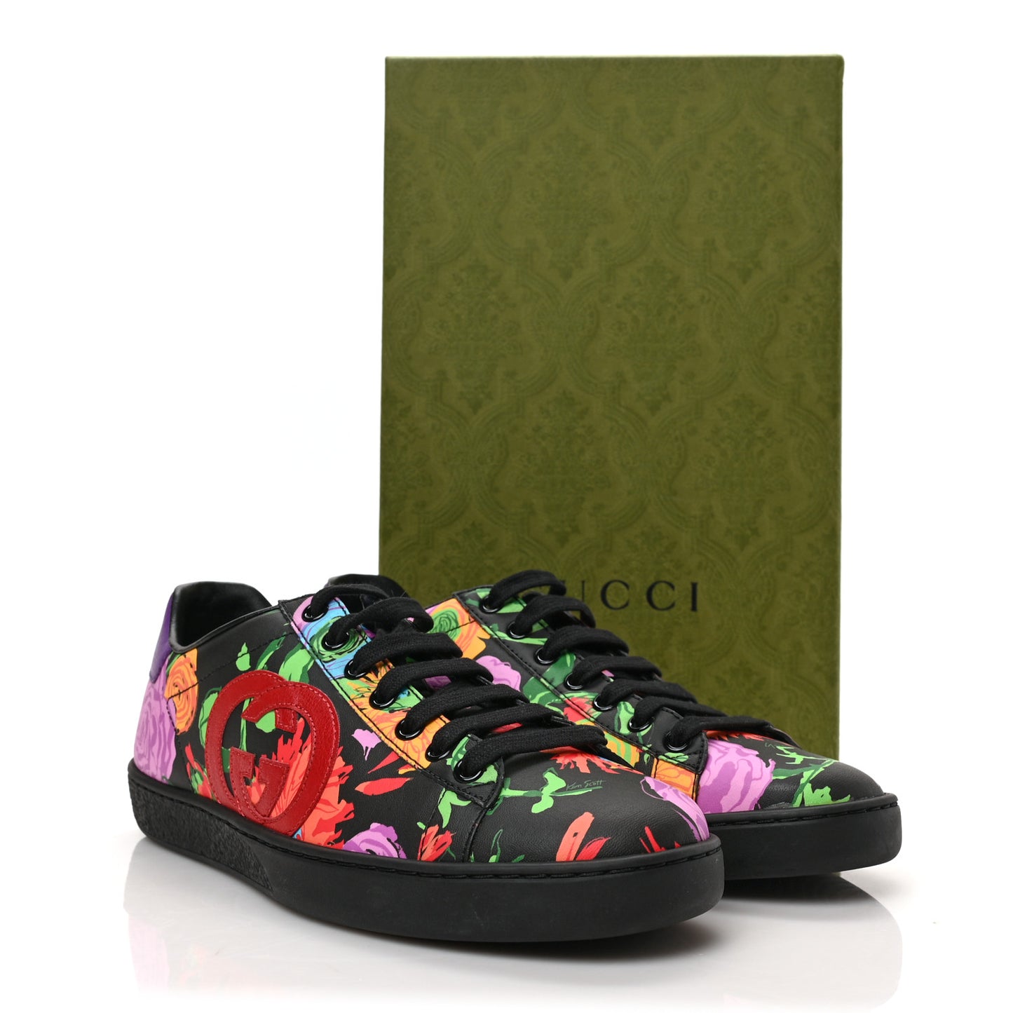 X KEN SCOTT Canvas Infinity Jenni Womens Ace Sneakers 38 Black Pink Hibiscus Red Blue Shine Purple