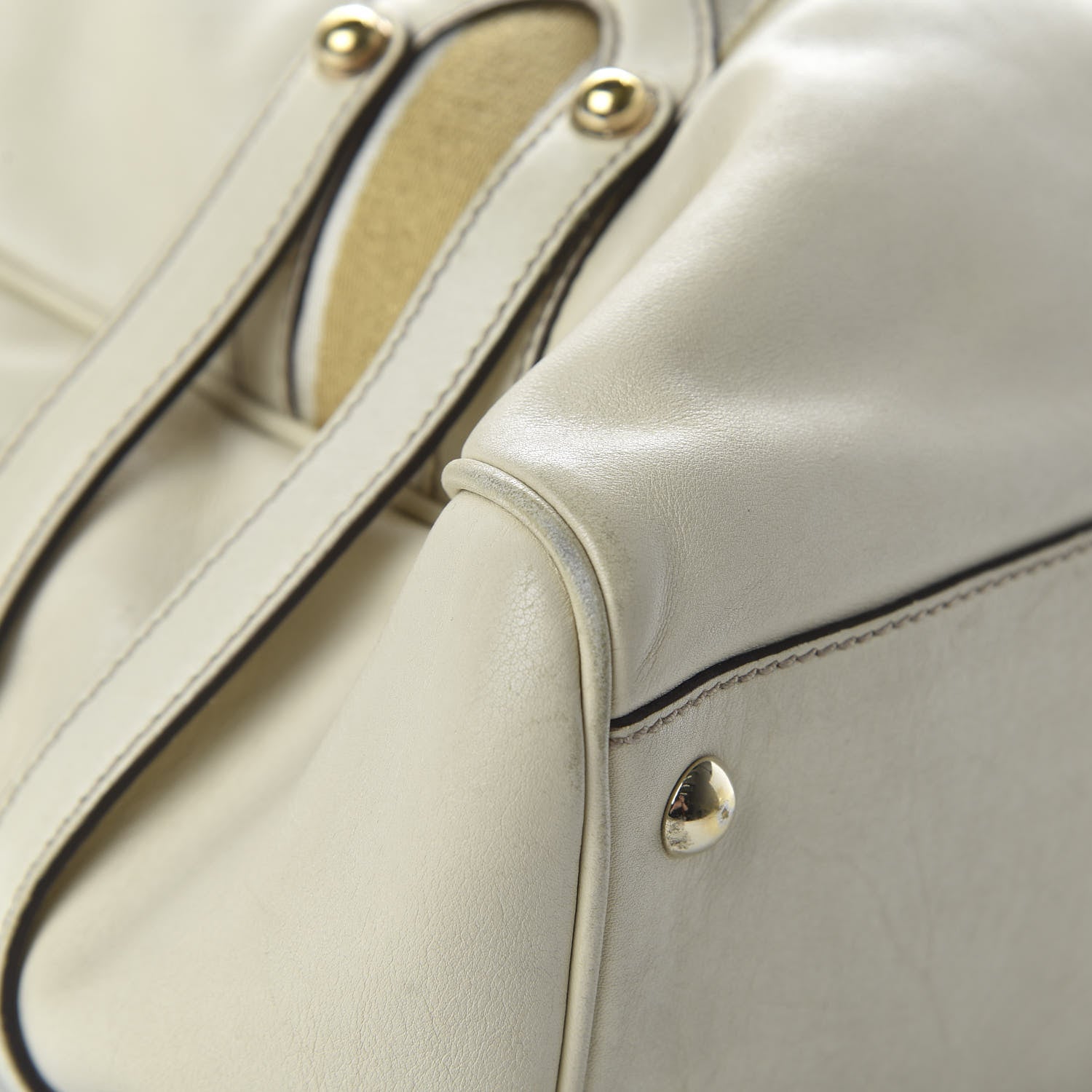 Gucci Calfskin Signature XL Bowler Ivory 14 of 16