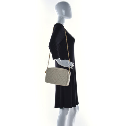 Chanel Caviar Quilted CC Camera Case Light Beige 2 of 17