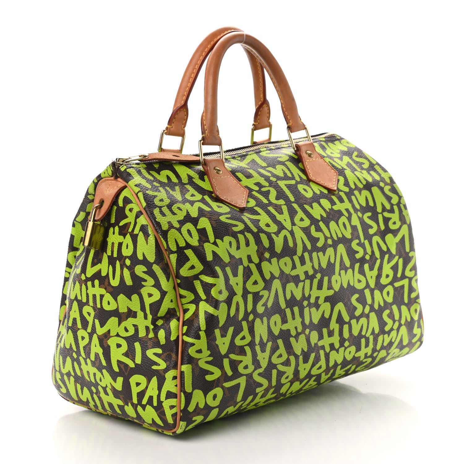 Louis Vuitton Monogram Graffiti Speedy 30 Green 3 of 10