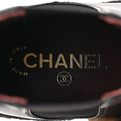 Chanel Calfskin Cap Toe CC Ankle Boots 37 Black 8 of 10