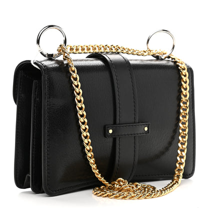 Chloe Shiny Goatskin Calfskin Aby Chain Shoulder Bag Black 3 of 8