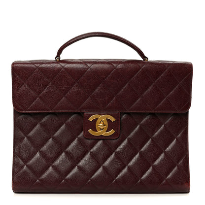 Chanel Caviar Quilted Briefcase Laptop Bag Burgundy 1 of 12