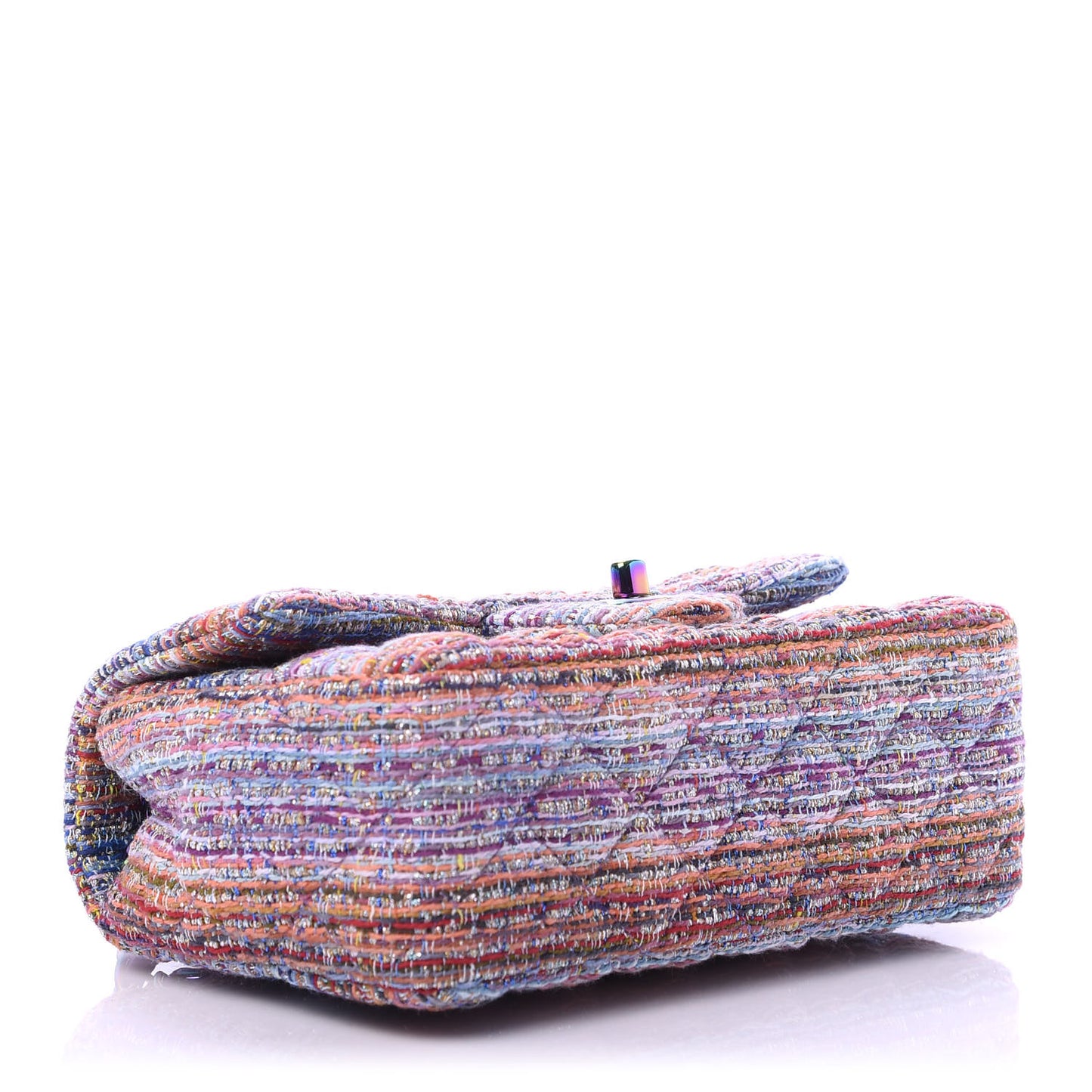 Tweed Quilted Mini Rectangular Flap Blue Pink Orange