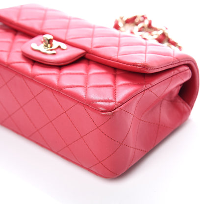 Chanel Lambskin Quilted Mini Rectangular Flap Dark Pink 10 of 14