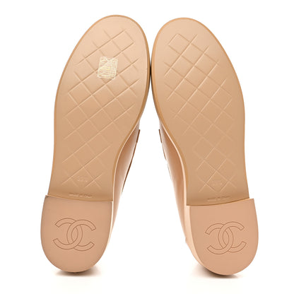 Chanel Lambskin Quilted CC Turnlock Moccasins 39.5 Beige 6 of 10