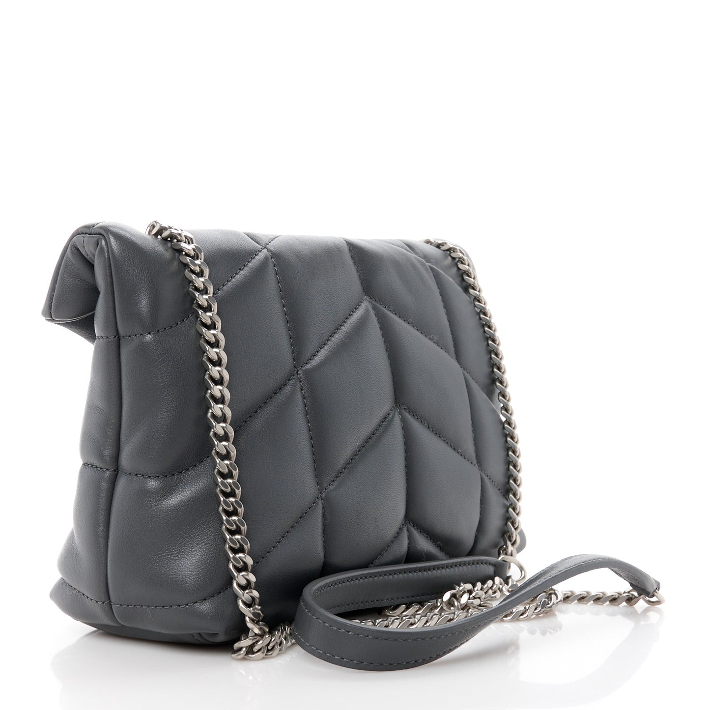Lambskin Quilted Toy Loulou Puffer Monogram Chain Satchel Storm