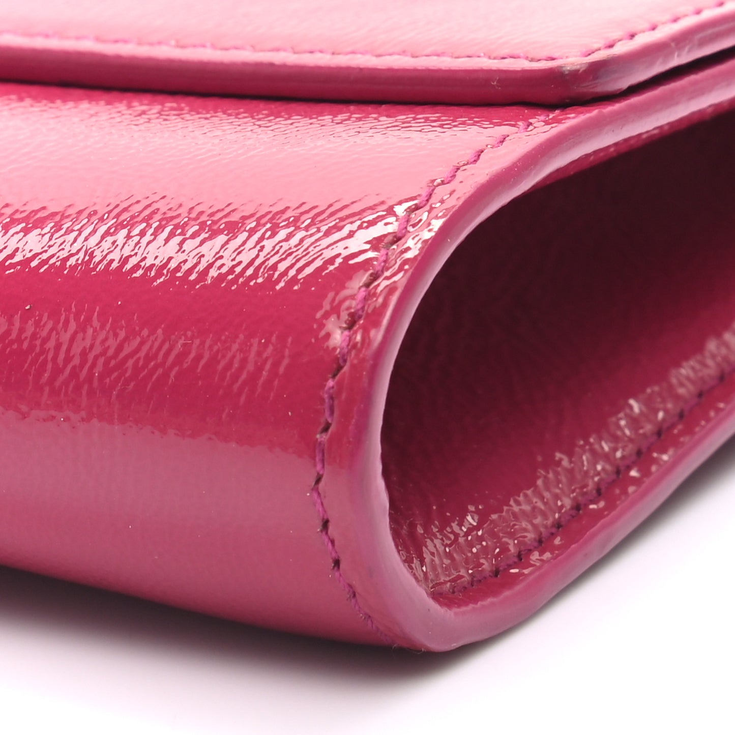 Textured Patent Monogram Large Belle De Jour Clutch Fuchsia