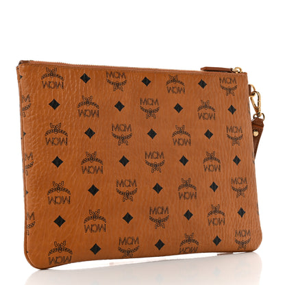 MCM Visetos Large Stark Wristlet Pouch Cognac 3 of 8