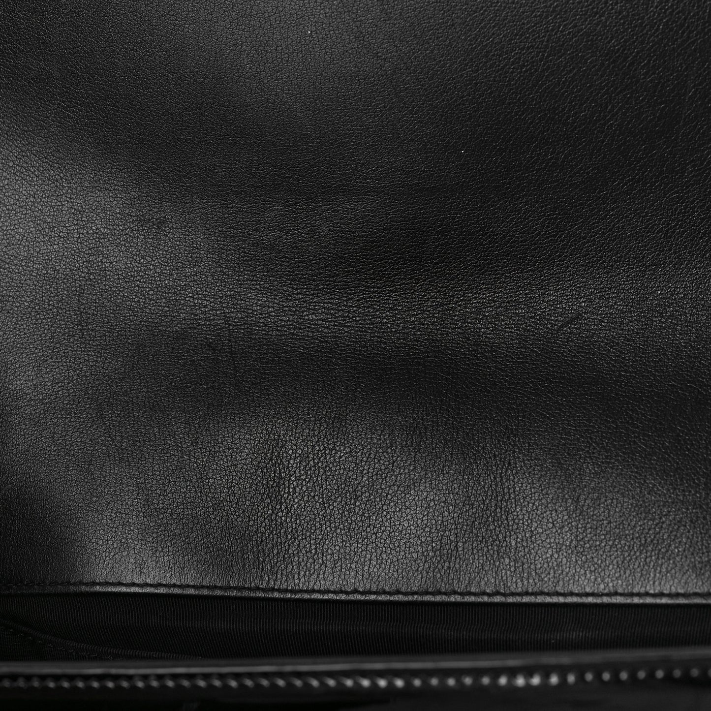 Patent Calfskin Quilted Medium Plexiglass Boy Flap Black