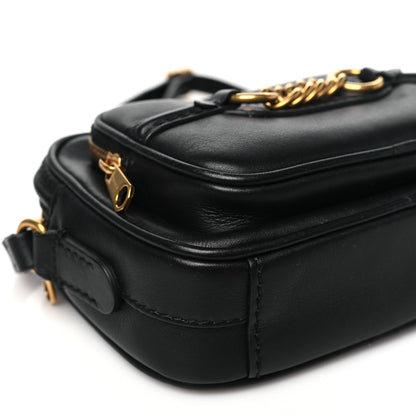 Burberry Smooth Calfskin 1983 Knight Check Link Camera Bag Black 8 of 10