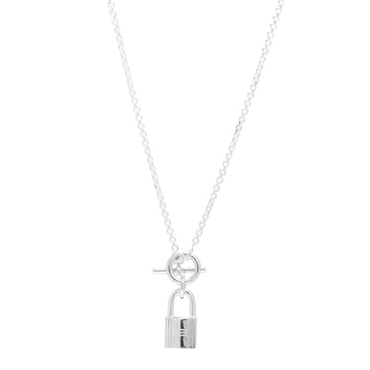 Hermes Sterling Silver Cadenas Kelly Lock Pendant Necklace 1 of 4