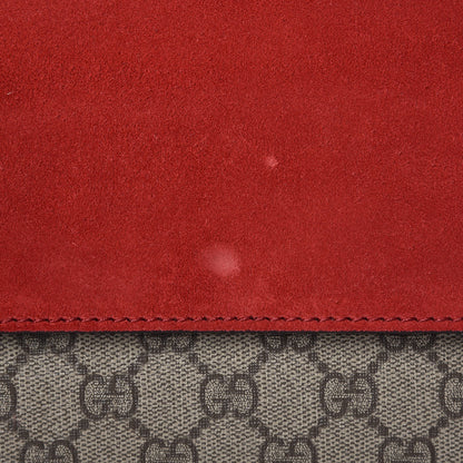 Gucci GG Supreme Monogram Suede Cudu Medium Dionysus Shoulder Bag Beige Ebony Vulcanic Red 11 of 14