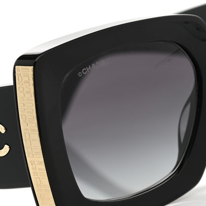 Chanel Acetate Rectangle Sunglasses 5435 Black 7 of 7