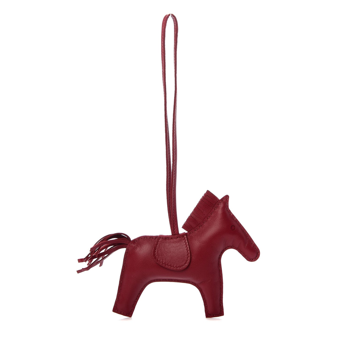 Milo Lambskin Grigri Rodeo Horse Bag Charm MM Rubis