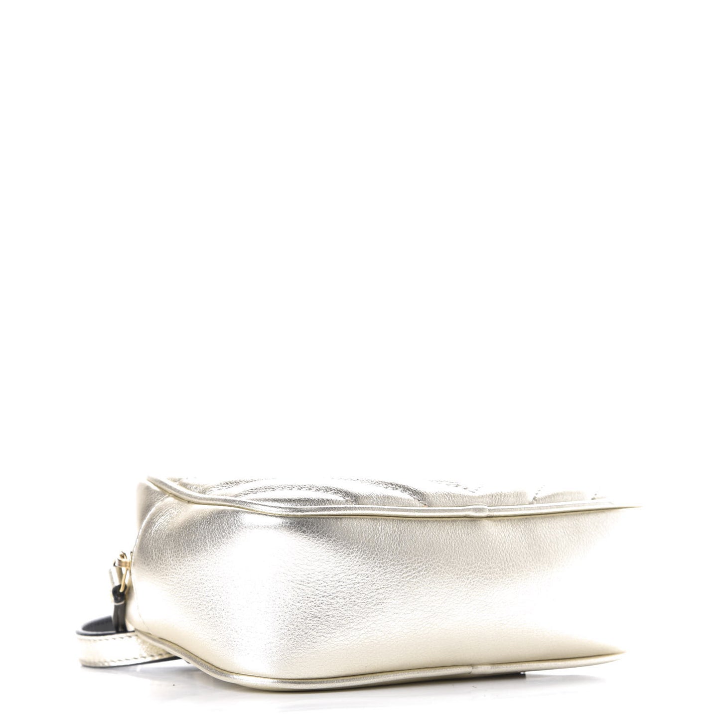 Metallic Calfskin Matelasse Monogram Lou Belt Bag Platino