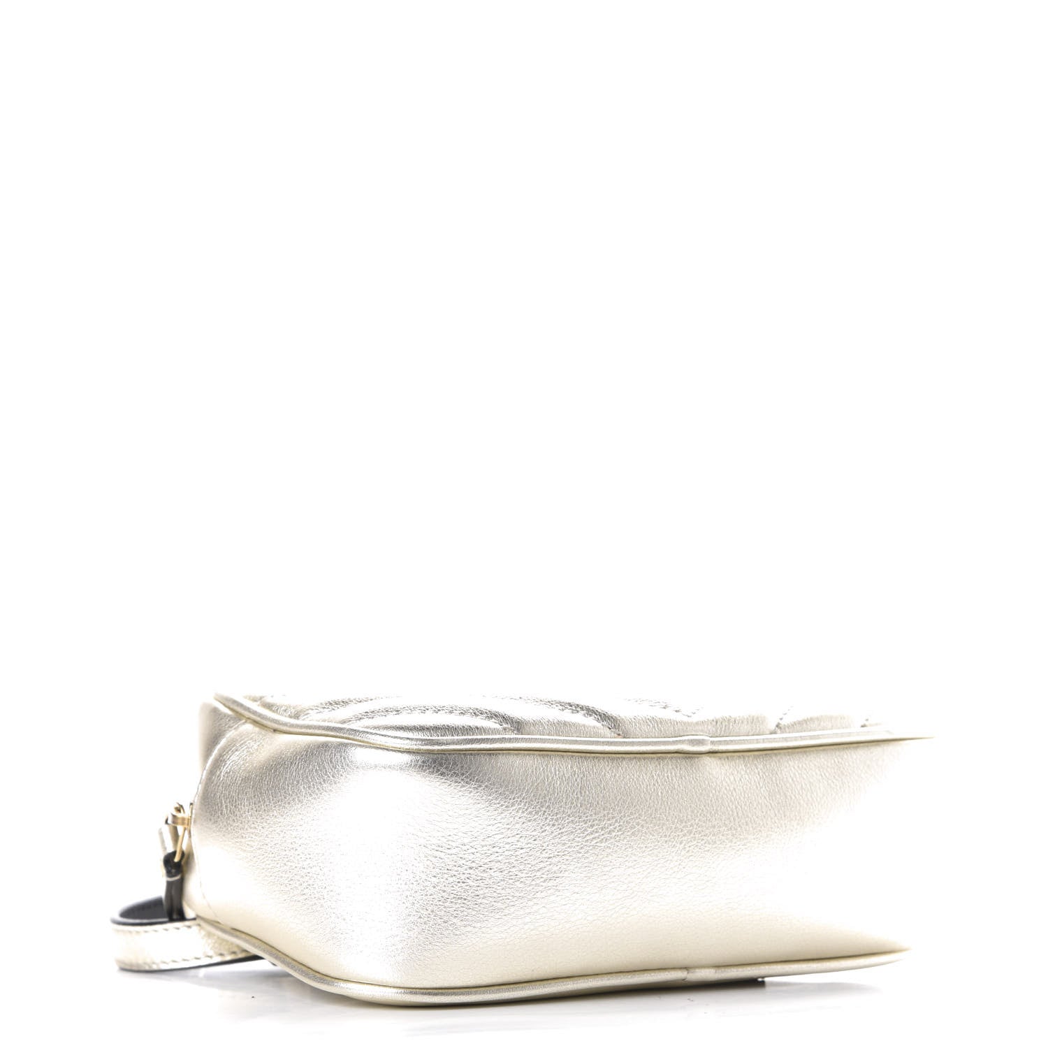 Saint Laurent Metallic Calfskin Matelasse Monogram Lou Belt Bag Platino 3 of 10