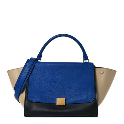 Celine Elephant Calfskin Mediuml Tri-color Trapeze Indigo 1 of 8